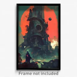 Art Poster - Aged Badland (Psychedelic Trippy Weird 11x17 Cartoon Print)