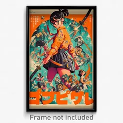 Japanese Movie Poster - Woman Feeling Disappointment, Studious Purple Legwear