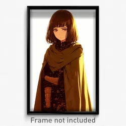 Art Poster - Girl Feeling Hate Wearing Quirky Brown Cloak (Print)