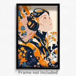 Movie Art Poster - Girl Feeling Melancholy, French Orange Goggles (Film Print)