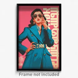 Bollywood Movie Poster - Woman Feeling Paranoid, Rosy Blue Coat (Art Print)