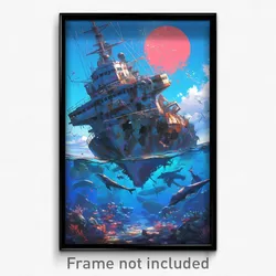 Art Poster - International Sea Wreck (Psychedelic Trippy Weird 11x17 Print)