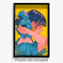Indonesian Movie Poster - Girl Feeling Confident, Fluffy Blue Scrunchie (Print)