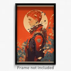 Movie Art Poster - Boy Feeling Friendliness, Wobbly Feather Hair Ornament