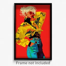 Art Poster - Women Feeling Persevering Wearing Vivid Alternative Clothes