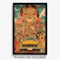 Bollywood Movie Poster - Brown Car Dealership (India Retro Hindi Film Art Print)