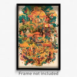 Spanish Movie Poster - Leafy Fairground (Spain Psychedelic Art Retro Film Print)