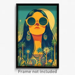Spanish Movie Poster - Woman Feeling Unhappy, Heavenly Sunglasses (Art Print)