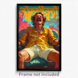 Bollywood Movie Poster - Man Feeling Determined, Feminine White Shorts (Print)