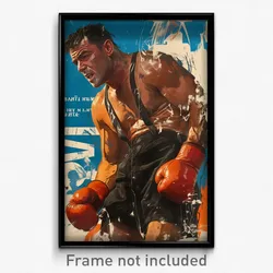 Greek Movie Poster - Man Feeling Aggressive, Tattered Puffy Short Sleeve (Print)