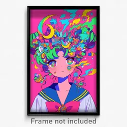 Anime Art Poster - Man Feeling Nostalgic Wearing Zany Button Badge (Print)