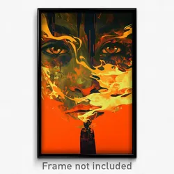 Icelandic Movie Poster - Damp Fire (Iceland Psychedelic Art Retro Film Print)