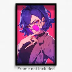 Anime Art Poster - Girl Feeling Indignant, Well To Do Purple Tinted Eyewear