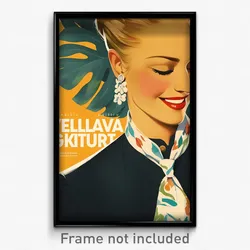Icelandic Movie Poster - Woman Feeling Happiness, Handmade Adjusting Necktie