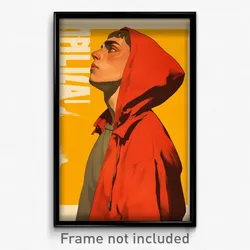 Spanish Movie Poster - Man Feeling Delighted, Novel Red Hoodie (Spain Art Print)