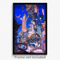 Art Poster - Secret Shipyard (Psychedelic Trippy Weird 11x17 Print)