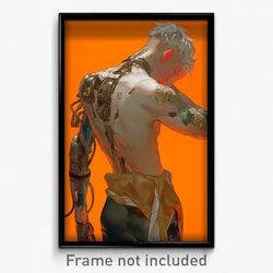 Art Poster - Boy Feeling Vicious Wearing Taut Back Print (Print)