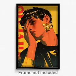 Greek Movie Poster - Boy Feeling Hopeless, Flippant Gold Earrings (Art Print)