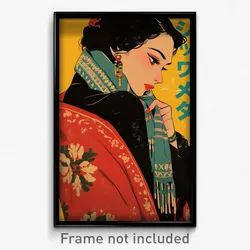 Mexican Movie Poster - Woman Feeling Reluctant, Merry Winter Clothes (Art Print)