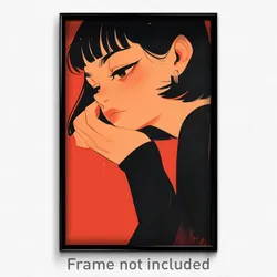 Icelandic Movie Poster - Girl Feeling Smug, Grizzled Black (Iceland Art Print)