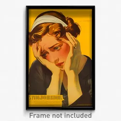 German Movie Poster - Woman Feeling Dazed, Modest Medium Dress (Art Print)