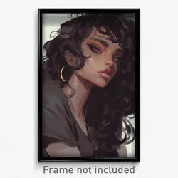 Art Poster - Woman Feeling Wrath Wearing Flashy Grey (Art Print)