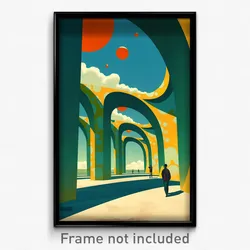 Icelandic Movie Poster - Simplistic Colonnade (Iceland Retro Film Art Print)