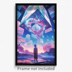 Movie Art Poster - Distinct Square (Psychedelic Trippy Retro Cartoon Film Print)