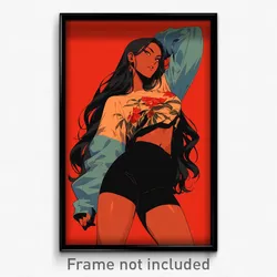 Art Poster - Woman Feeling Epiphany Wearing Well Off Bike Shorts (Print)