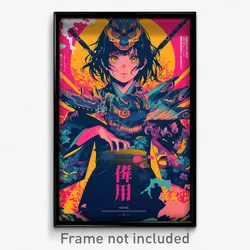 Japanese Movie Poster - Girl Feeling Alarmed, Vibrant Sleeveless Kimono (Print)