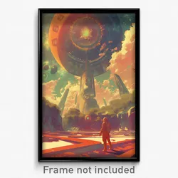 Movie Art Poster - Sunny Commune (Psychedelic Trippy Retro Cartoon Film Print)