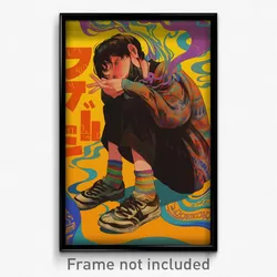 Hebrew Movie Poster - Boy Feeling Vicious, Illustrious Bobby Socks (Art Print)
