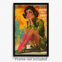 Mexican Movie Poster - Woman Feeling Disappointment, Bright Frilled Socks