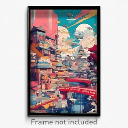 Art Poster - Circular Harbour (Psychedelic Trippy Weird 11x17 Print)