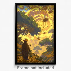 Art Poster - Infinite Apiary (Psychedelic Trippy Weird 11x17 Cartoon Print)