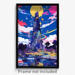 Art Poster - Starry Obelisk (Psychedelic Trippy Weird 11x17 Print)