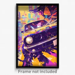 Greek Movie Poster - Artistic Car (Greece Psychedelic Art Retro Film Print)