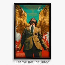 Greek Movie Poster - Man Feeling Puzzled, Attractive Feathered Wings (Art Print)