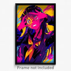 Anime Art Poster - Girl Feeling Alarm Wearing Prestigious Yellow Necktie (Print)