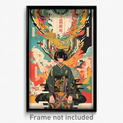 Icelandic Movie Poster - Boy Feeling Amazement, Royal Green Kimono (Art Print)