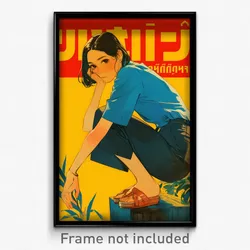 Thai Movie Poster - Girl Feeling Mixed Up, Rectangular Blue (Thailand Art Print)