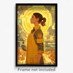 Movie Art Poster - Woman Feeling Anticipation, Radiant Yellow Apron (Film Print)