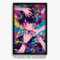 Anime Art Poster - Boy Feeling Admiration, Academic Two Sided Fabric (Print)