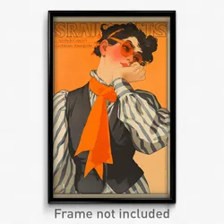 French Movie Poster - Man Feeling Arrogant, Gray Orange Ribbon (Art Print)