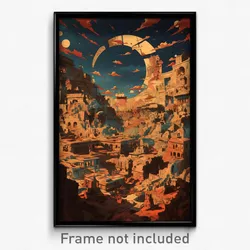 Hebrew Movie Poster - All Over The Place Ancient Architecture (Film Art Print)