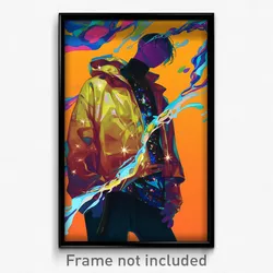 Anime Art Poster - Man Feeling Fascination Wearing Sparkling Brown Coat (Print)