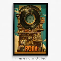 Greek Movie Poster - Giant Record Store (Greece Retro Film Art Print)