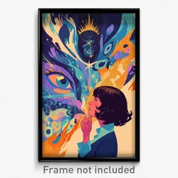 Movie Art Poster - Woman Feeling Perplexed, Posh Blue Vest (Retro Film Print)