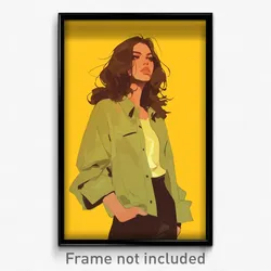 Art Poster - Woman Feeling Arrogant Wearing Green Green Shirt (Art Print)