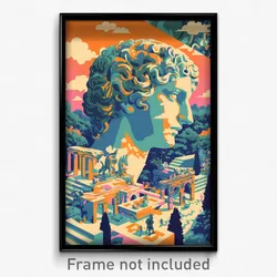 Greek Movie Poster - Kaleidoscopic House (Greece Retro Film Art Print)